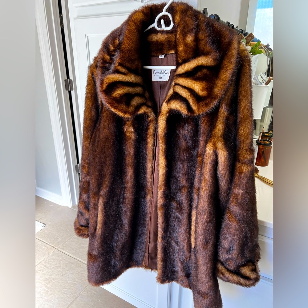 Pamela McCoy Faux Fur Coat